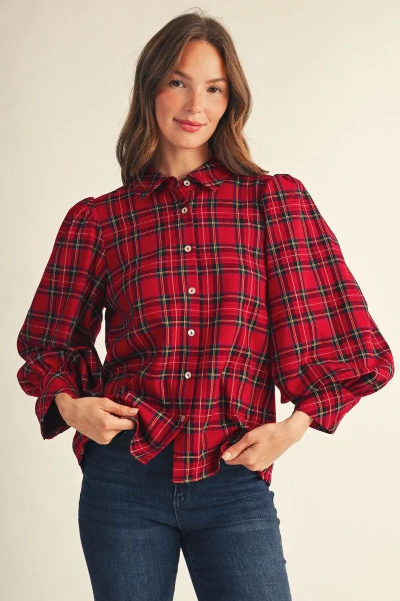 L/S Plaid Top