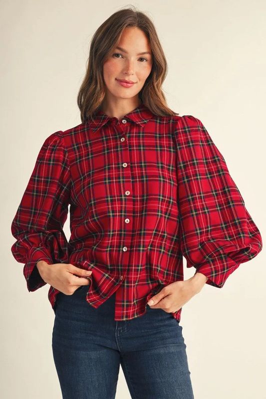 L/S Plaid Top