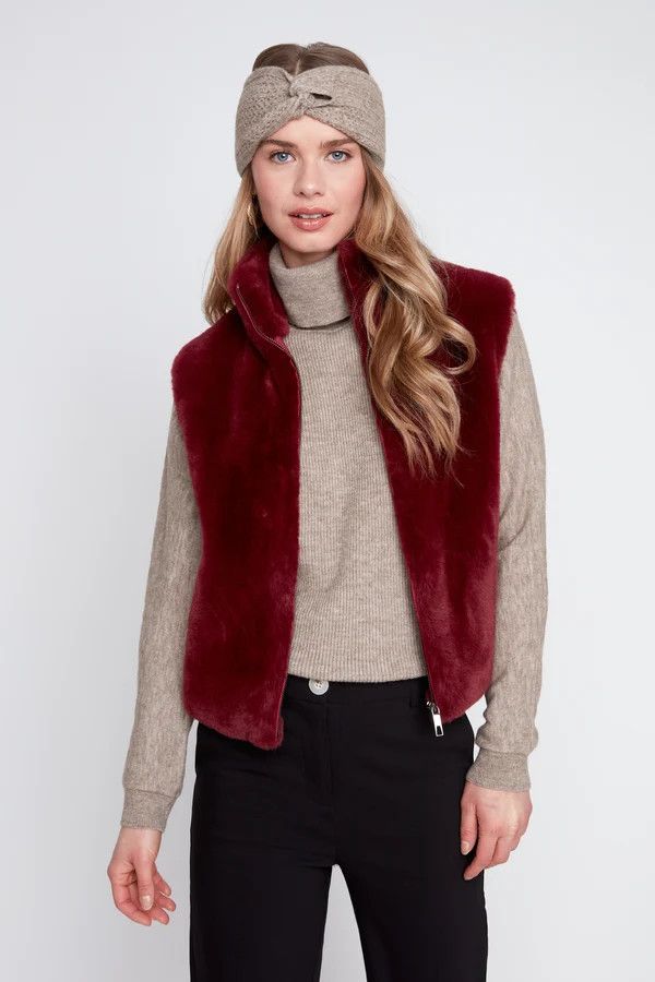 Solid Faux Fur Short Vest