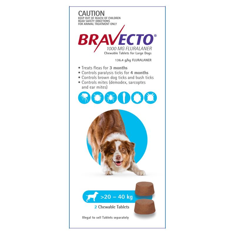 Bravecto Dog LRG 20-40KG Bravecto Dog LRG 20-40KG