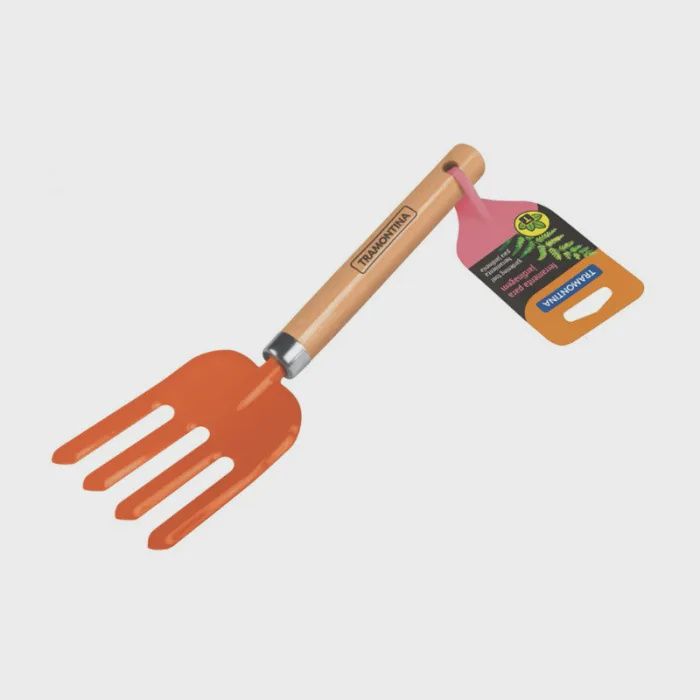 Tramontina Orange 4 Tooth Hand Garden Fork W/Handle