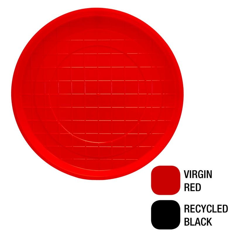 Jumbo Round Feed Tray - Red