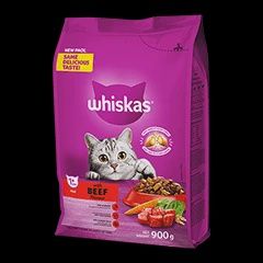 Whiskas Cat Dry Adult Food Beef 900g
