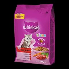 Whiskas Cat Dry Food Kitten Beef 900g
