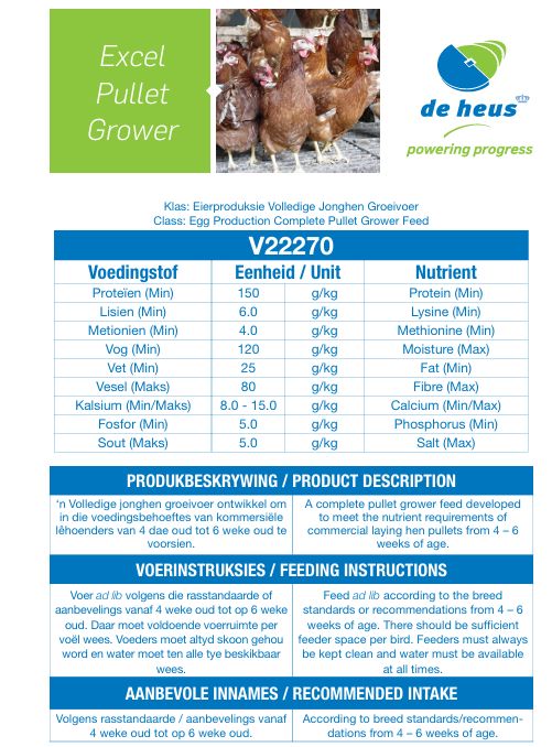 Excel Pullet Grower with Growth