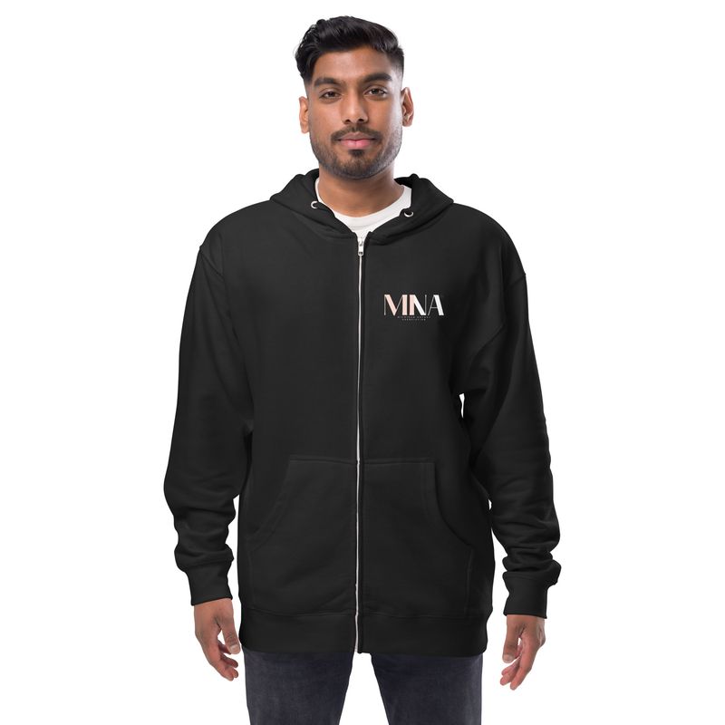 MINA Branded Unisex fleece zip up hoodie