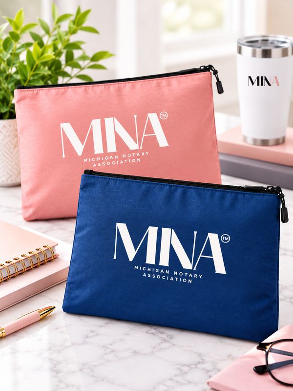 MINA Branded Vinyl Zippered Bag MINA Branded Vinyl Zippered Bag
