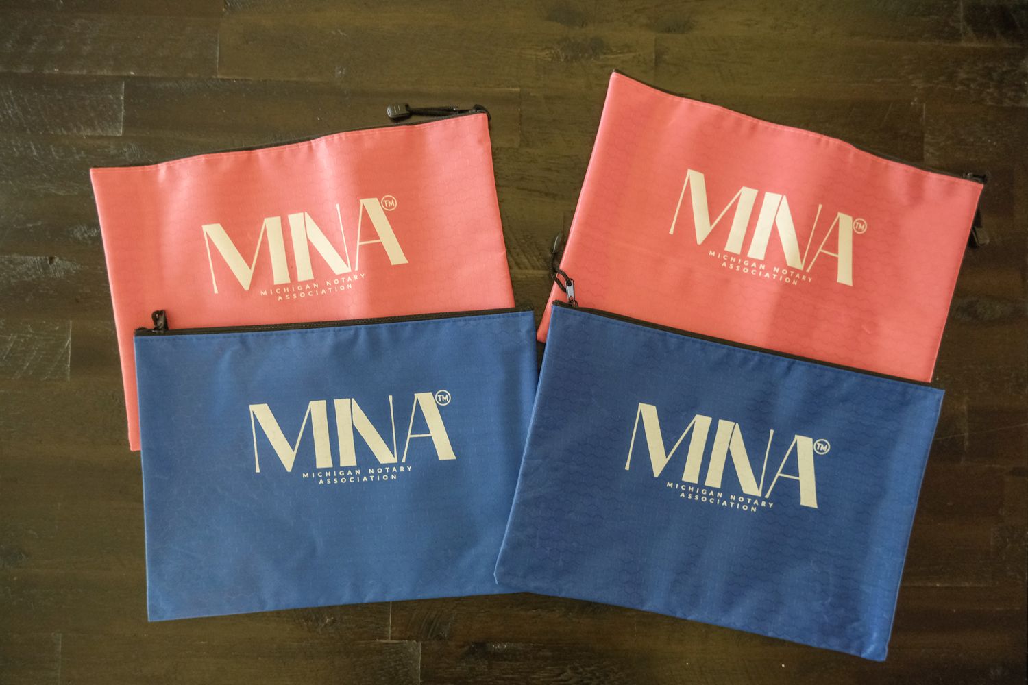 MINA Branded Vinyl Zippered Bag_Blue