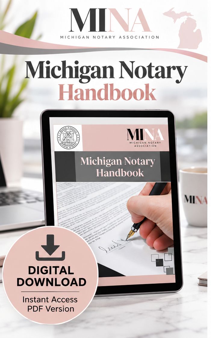 Michigan Notary Handbook Digital Download Version Michigan Notary Handbook Digital Download Version
