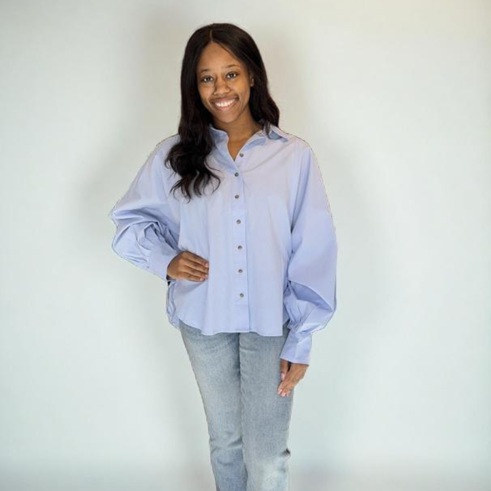Voluminous Button Top