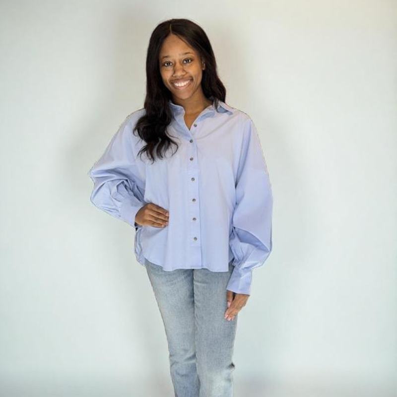 Voluminous Button Top