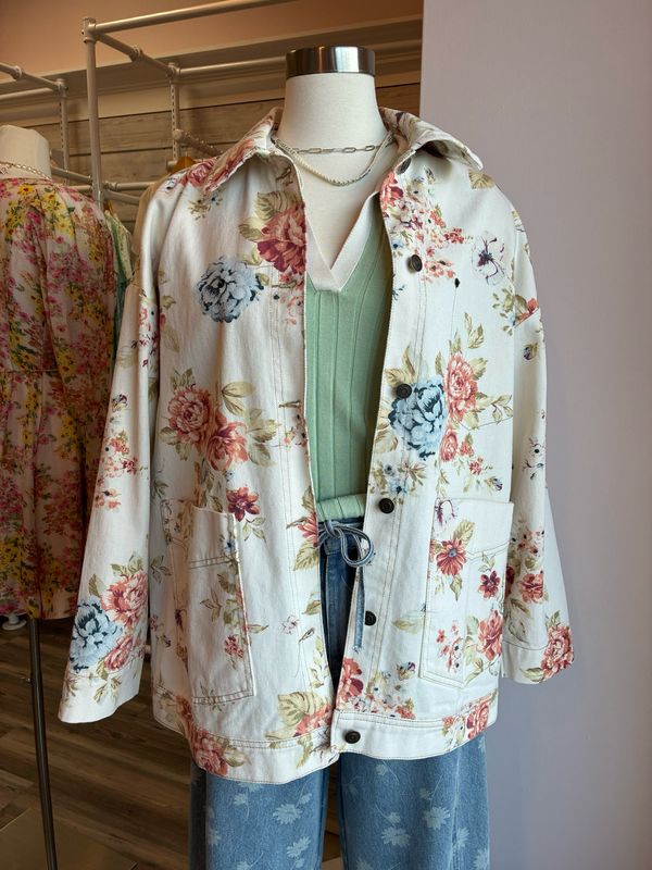Floral Denim Jacket