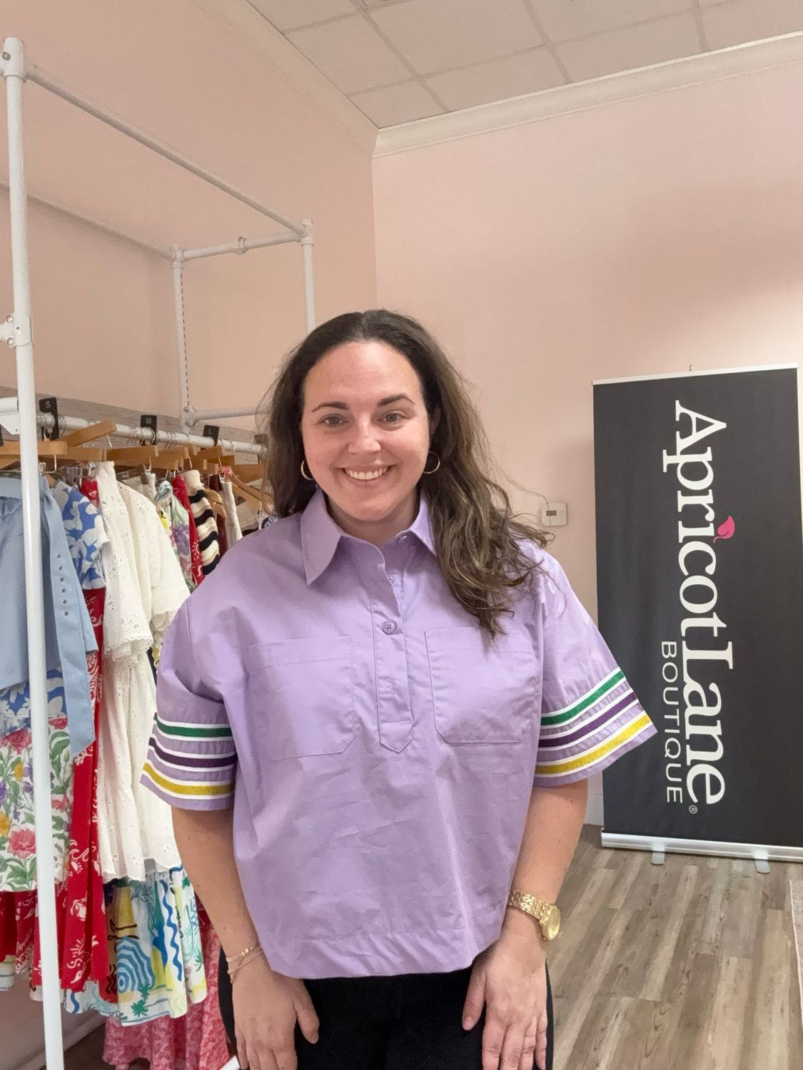 Mardi Lavender Poplin Top