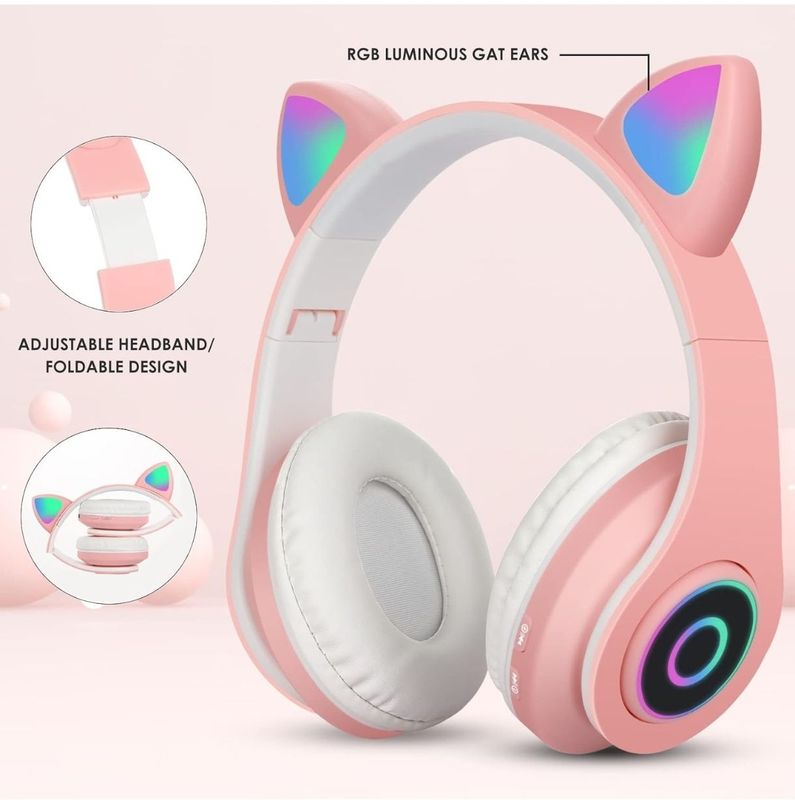 Auriculares bluetooth luz LED Cat