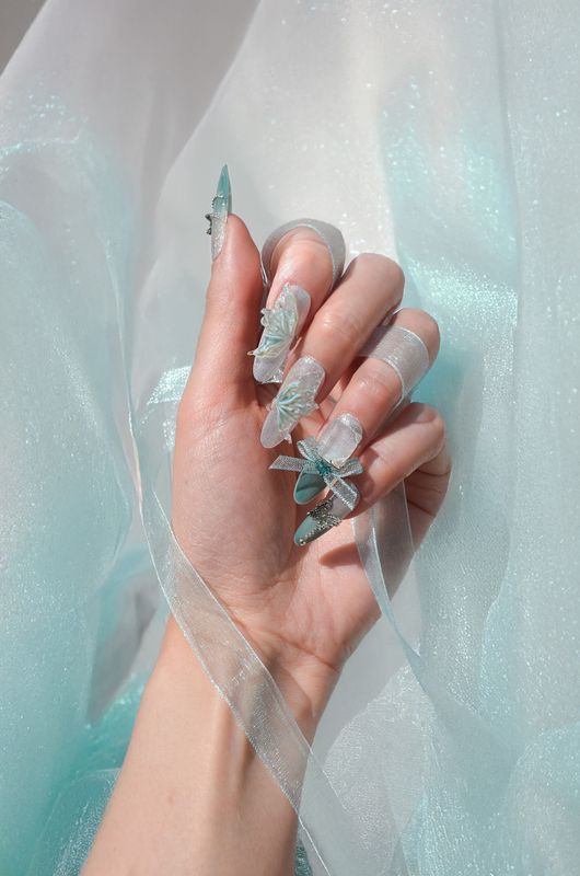 Mystic Wings - turkos & silver set