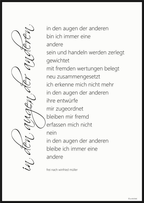 POSTER In den Augen der anderen ... A4 POSTER In den Augen der anderen ... A4