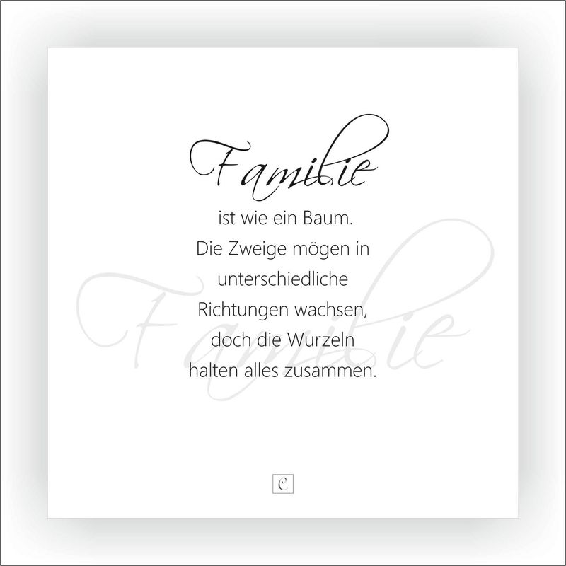 KARTE Familie ist wie ein Baum. Die Äste mögen in unterschiedliche Richtungen wachsen, doch die Wurzeln halten alles zusammen 14,8x 14,8 cm KARTE Familie ist wie ein Baum. Die Äste mögen in unterschiedliche Richtungen wachsen, doch die Wurzeln halten alles zusammen 14,8x 14,8 cm