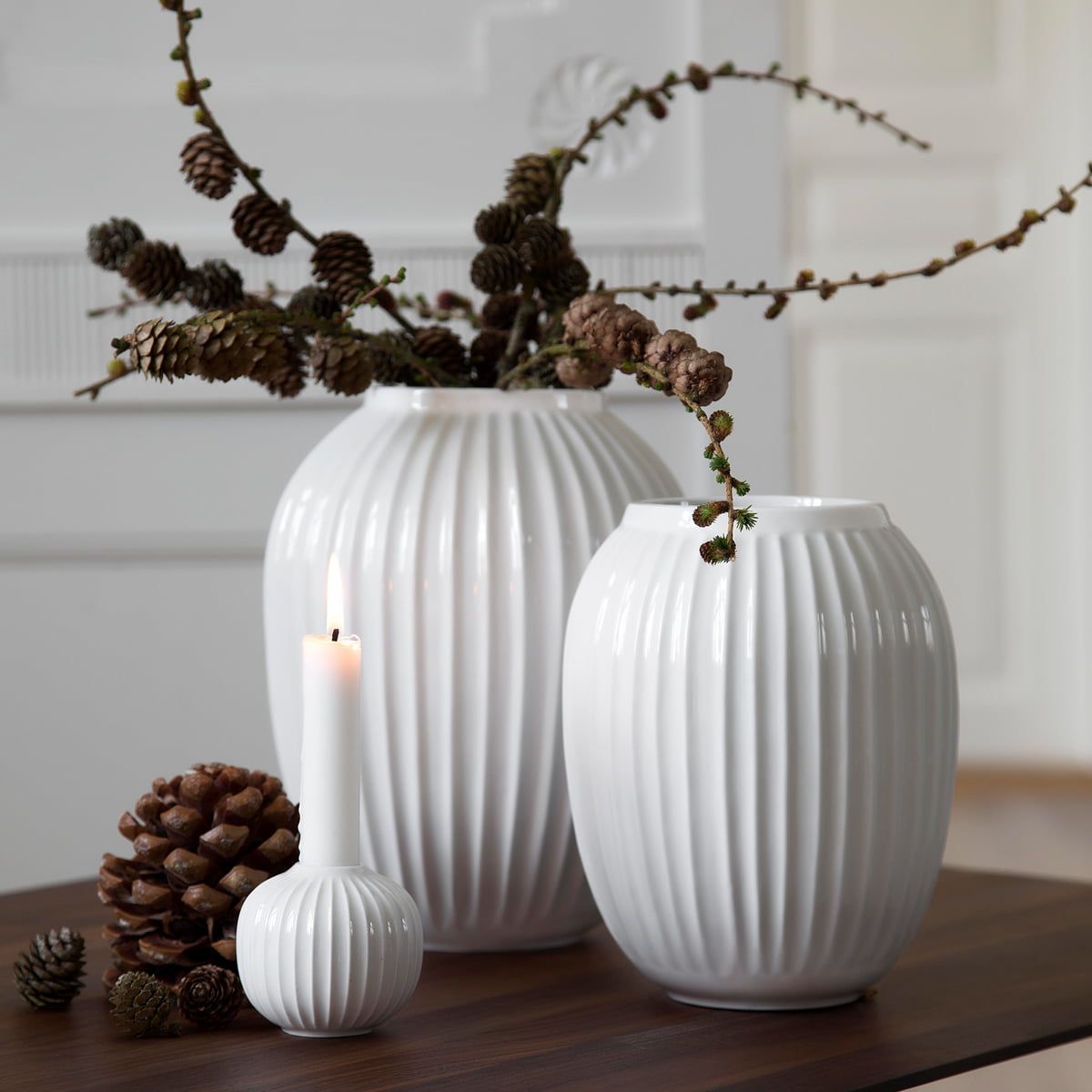 Hammershøi-VASE von Kähler Design weiß anthrazit