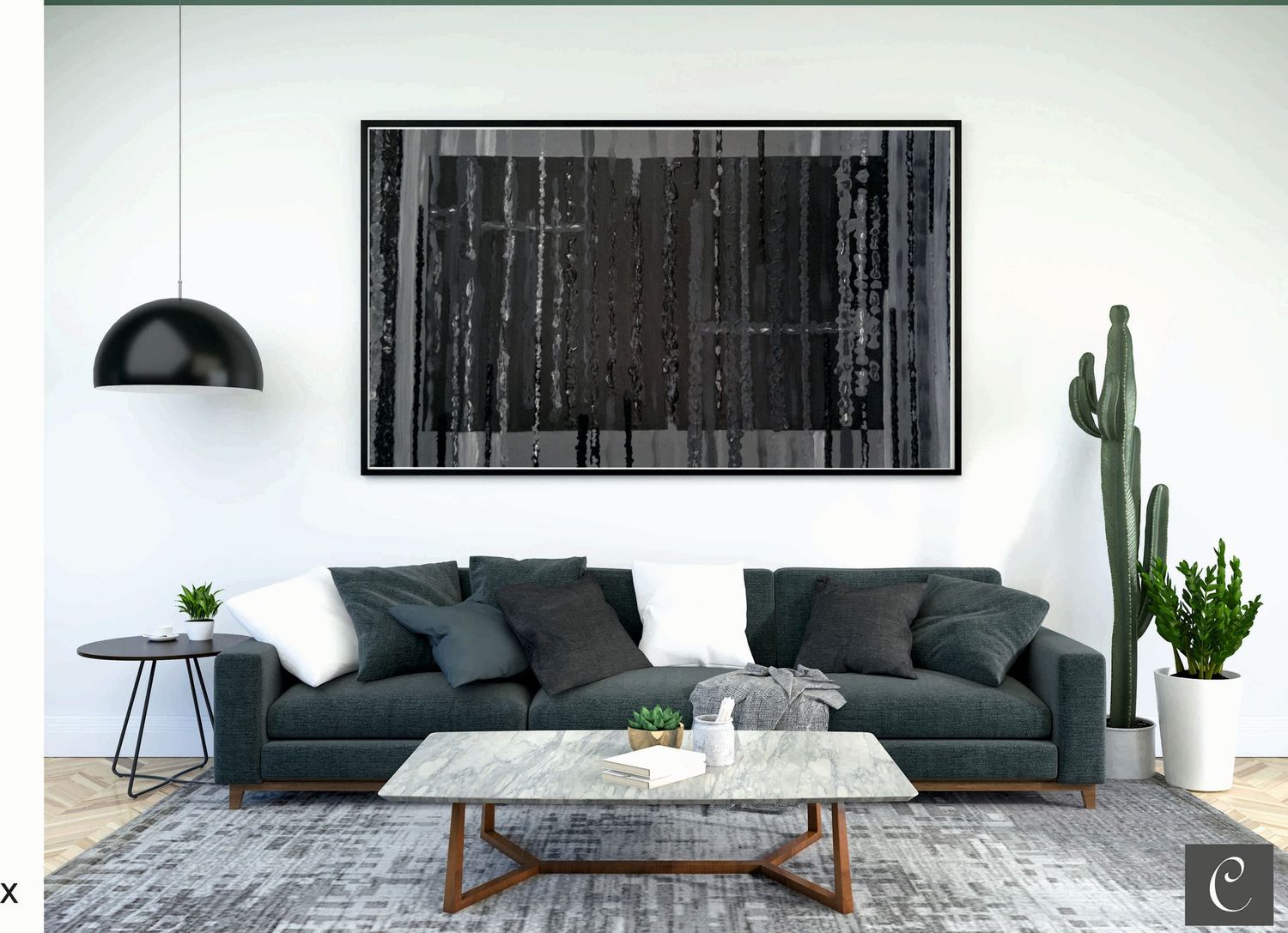 Acryl MALEREI auf Leinwand 70 x 100 im Schattenfugenrahmen