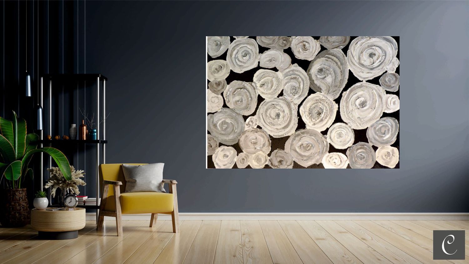 Acryl auf Leinwand 70 x 100 Struktur 3D Blütenmeer