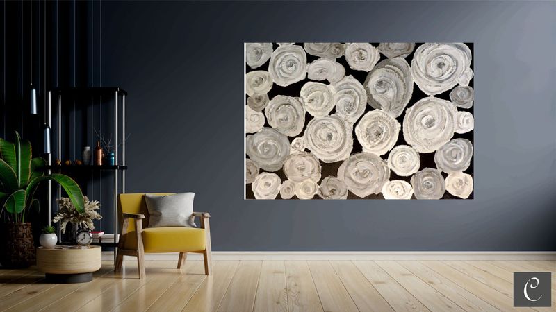 Acryl auf Leinwand 70 x 100 Struktur 3D Blütenmeer Acryl auf Leinwand 70 x 100 Struktur 3D Blütenmeer