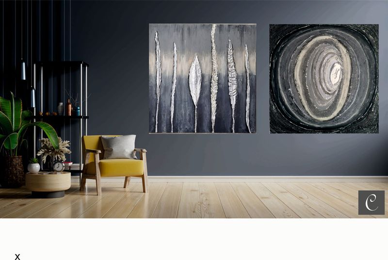 DUO Acryl auf Leinwand 80 x 80 x 5 cm Strukturen 3D DUO Acryl auf Leinwand 80 x 80 x 5 cm Strukturen 3D