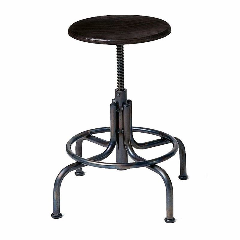 INDUSTRIE HOCKER niedrig Lambert Eisen Buche schwarz INDUSTRIE HOCKER niedrig Lambert Eisen Buche schwarz