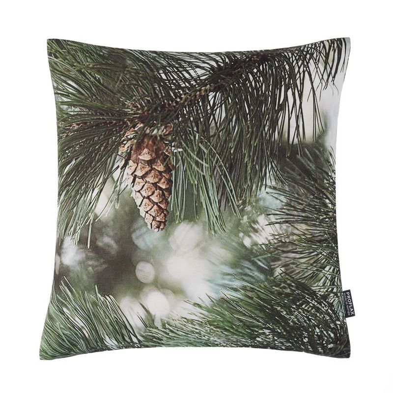 NATUR KISSEN FÜR DAS FEST Winter Kiefernzeige 40 x 40 cm NATUR KISSEN FÜR DAS FEST Winter Kiefernzeige 40 x 40 cm