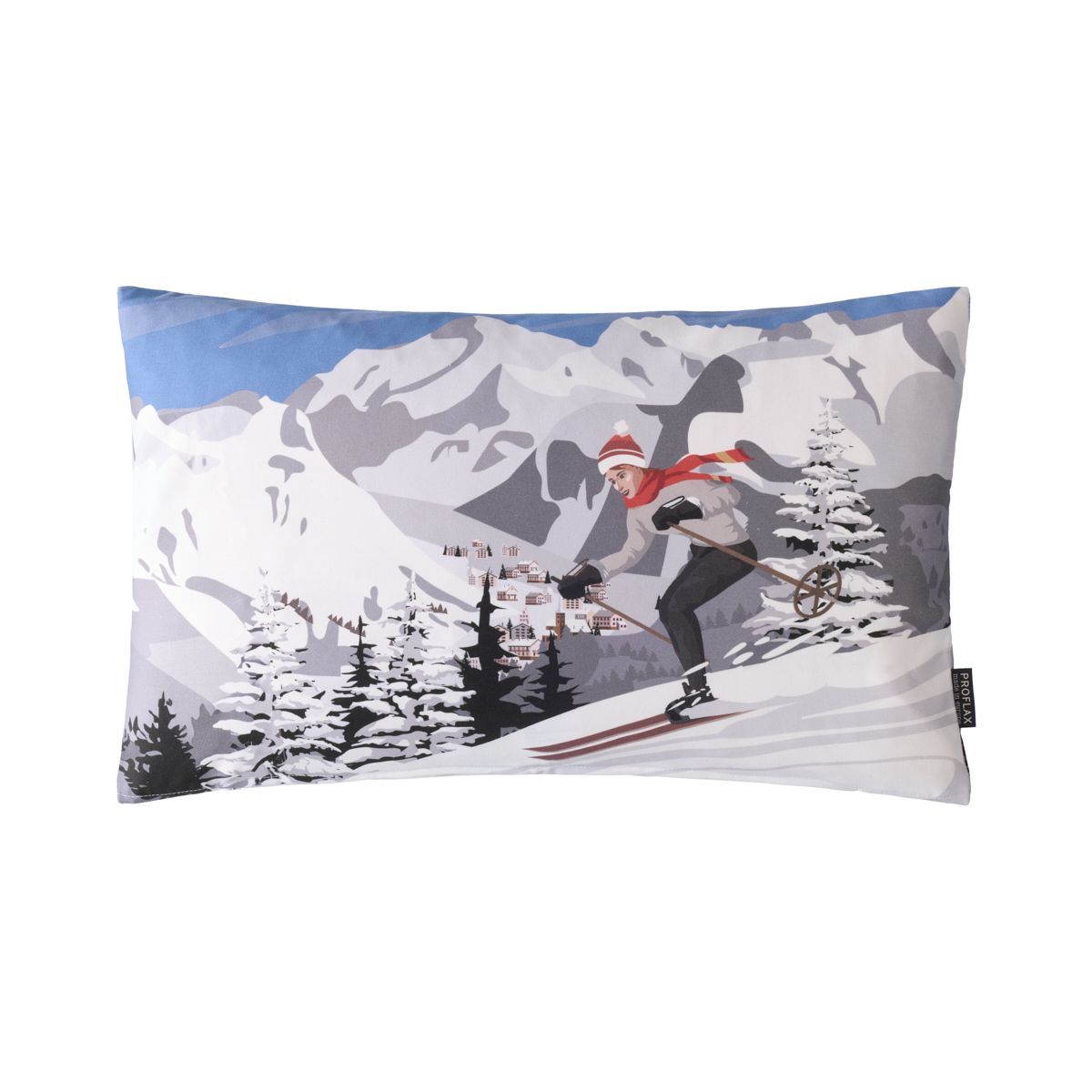 KISSEN SKI FAHRER Grafik KISSEN 30 x 50 cm