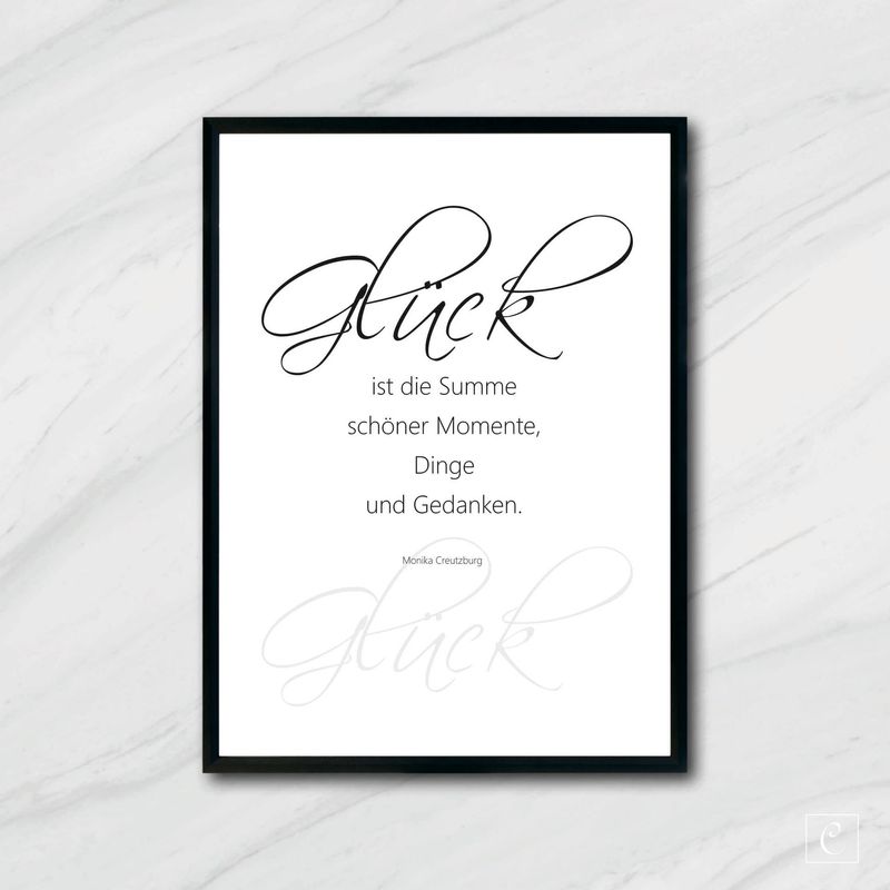 POSTER Glück ist die Summe schöner Momente, Dinge und Gedanken. A5 A4 POSTER Glück ist die Summe schöner Momente, Dinge und Gedanken. A5 A4