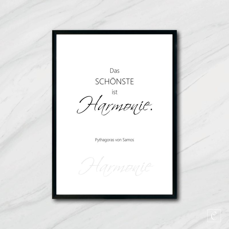 POSTER Das Schönste ist Harmonie. A5 A4 POSTER Das Schönste ist Harmonie. A5 A4