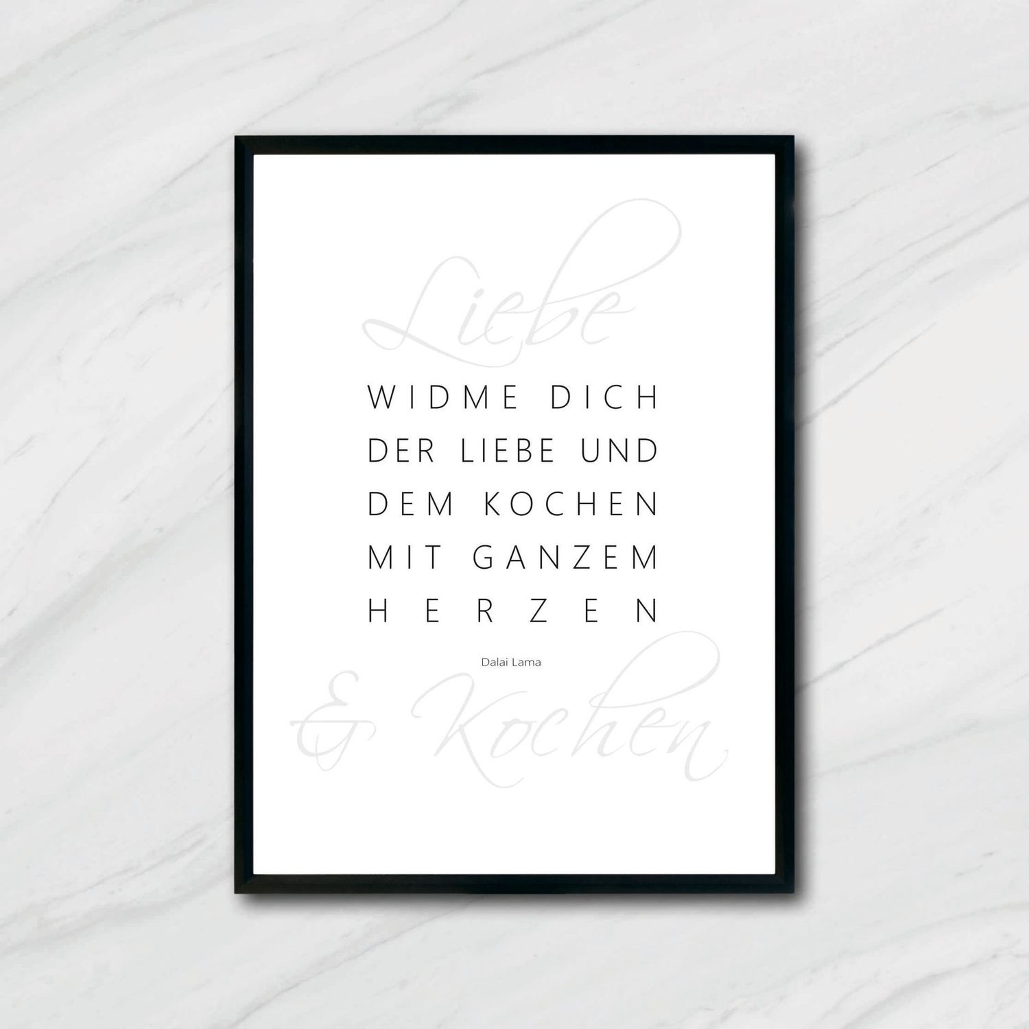POSTER Widme dich der Liebe und dem Kochen Dalai Lama A5 A4