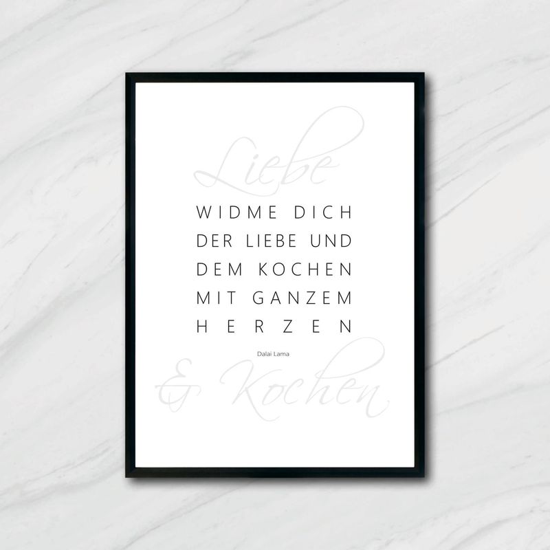 POSTER Widme dich der Liebe und dem Kochen Dalai Lama A5 A4 POSTER Widme dich der Liebe und dem Kochen Dalai Lama A5 A4
