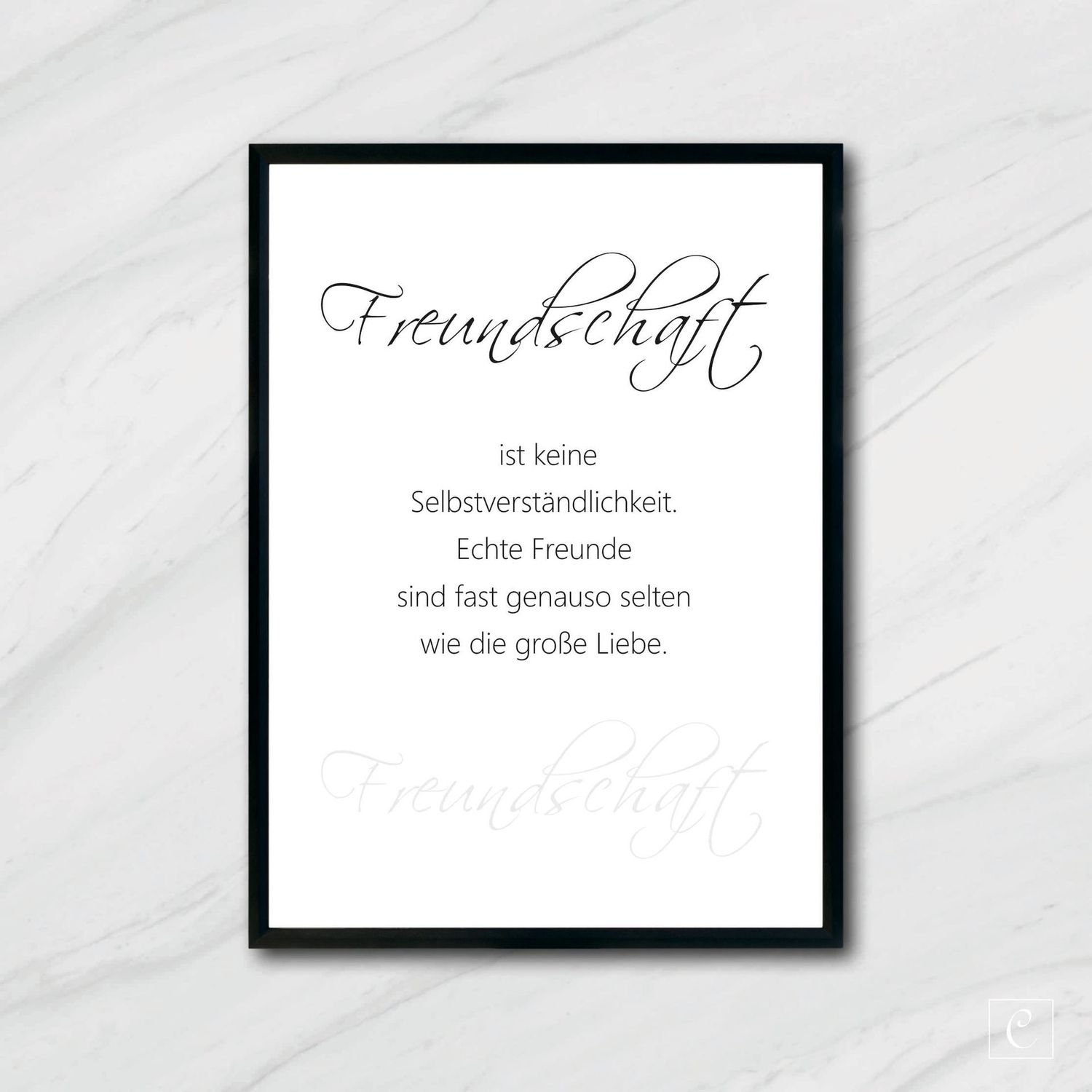 POSTER Freundschaft ist keine Selbstverständlichkeit A5 A4