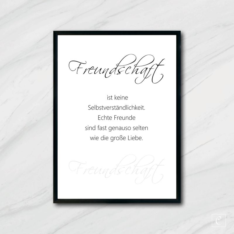 POSTER Freundschaft ist keine Selbstverständlichkeit A5 A4 POSTER Freundschaft ist keine Selbstverständlichkeit A5 A4