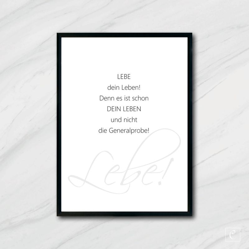 POSTER Lebe Dein Leben! A5 A4