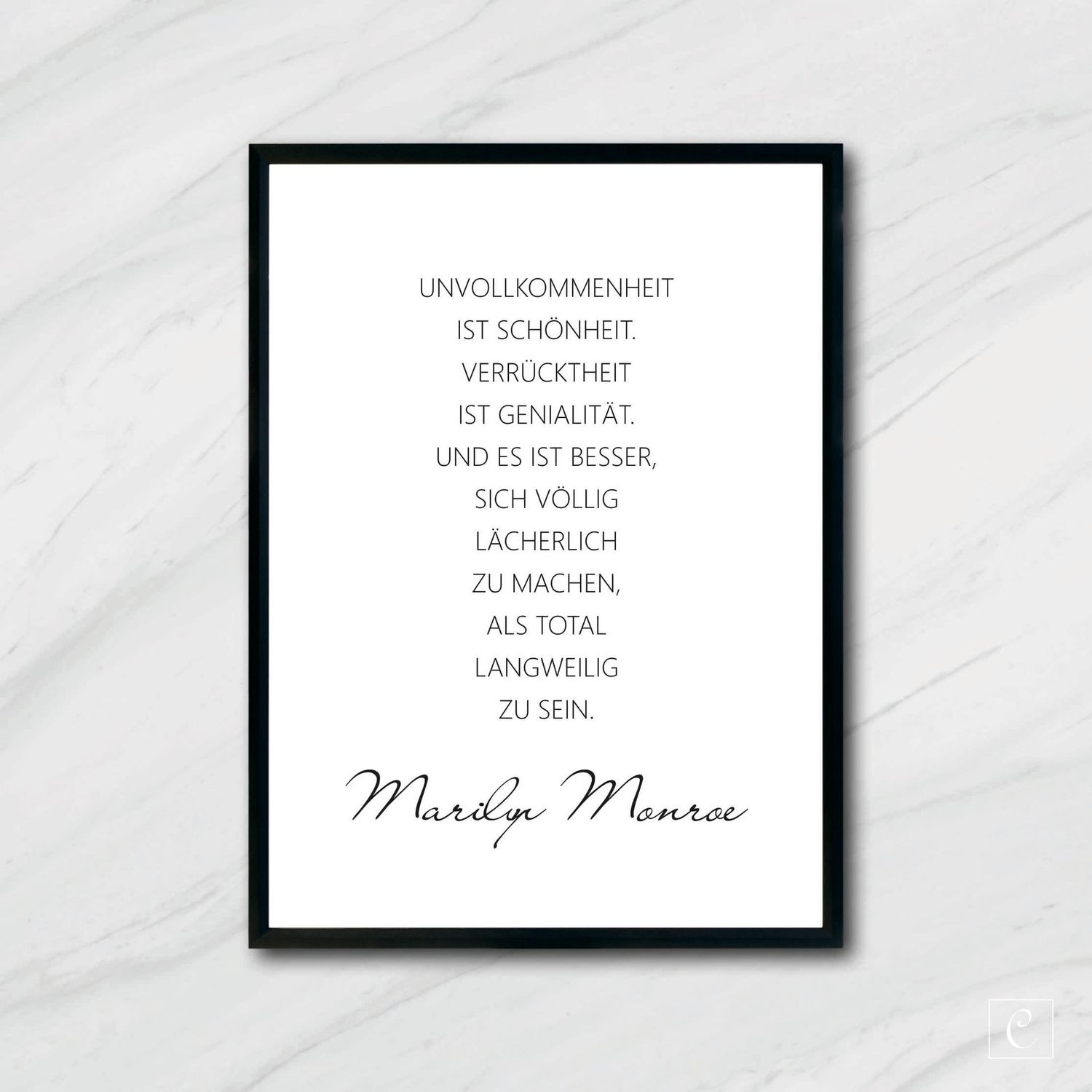 POSTER Zitat von Marilyn Monroe  A5 A4