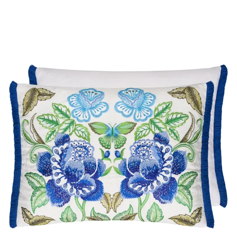 ISABELLA EMBROIDERED COBALT KISSEN Designers Guild 60 x 45 cm
