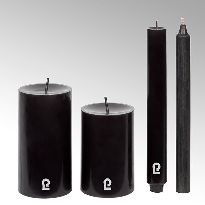 Premium KERZEN Stumpen 2 Stück schwarz D8 H12 Lambert Premium KERZEN Stumpen 2 Stück schwarz D8 H12 Lambert