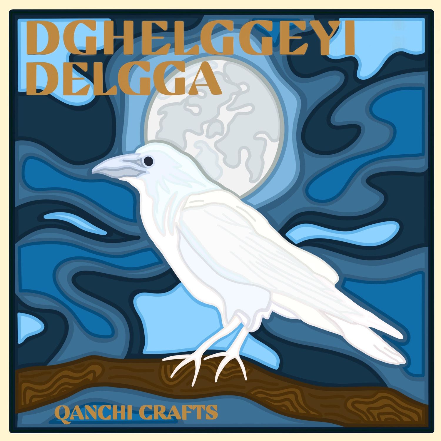 DGHELGGEYI DELGGA-White Raven Art Print