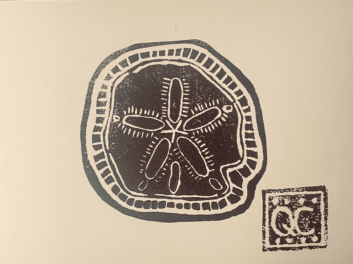 Sand Dollar Block Art Print