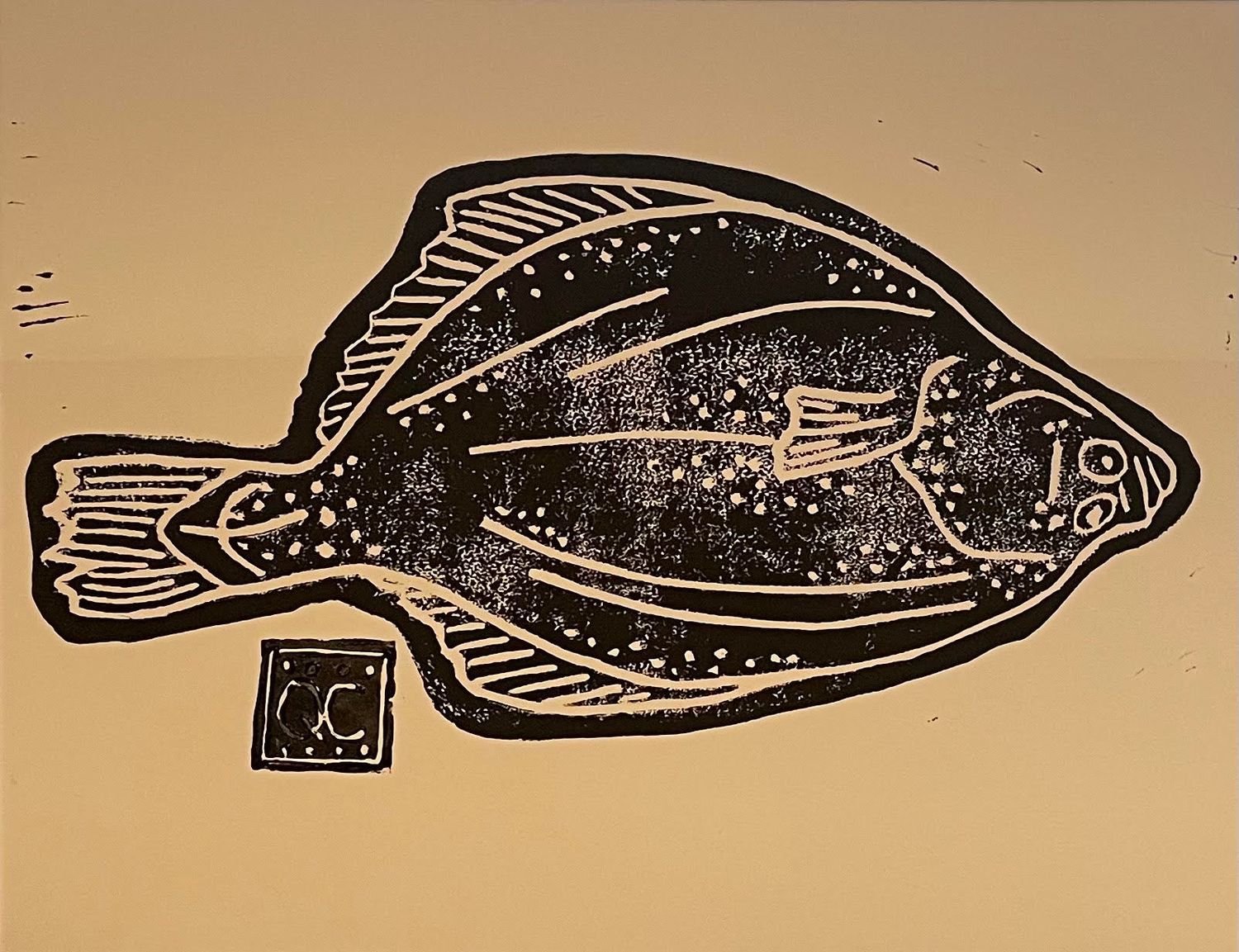 Halibut Block Art Print