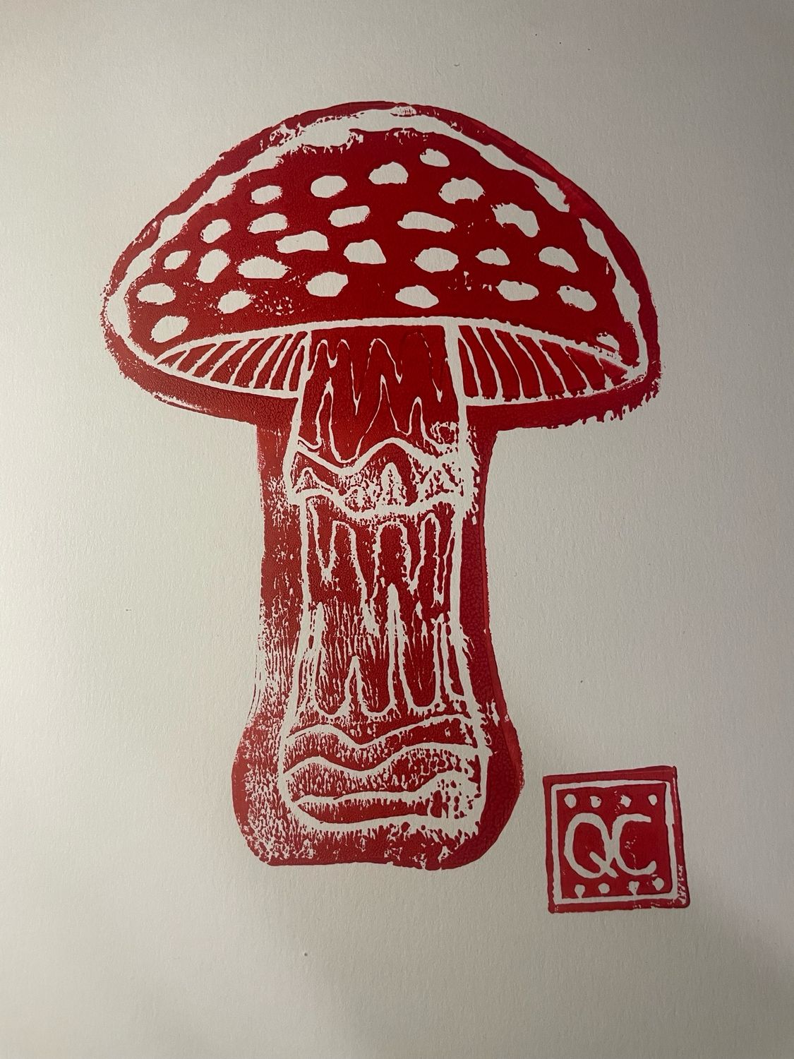 Red Mushroom Block Art Print