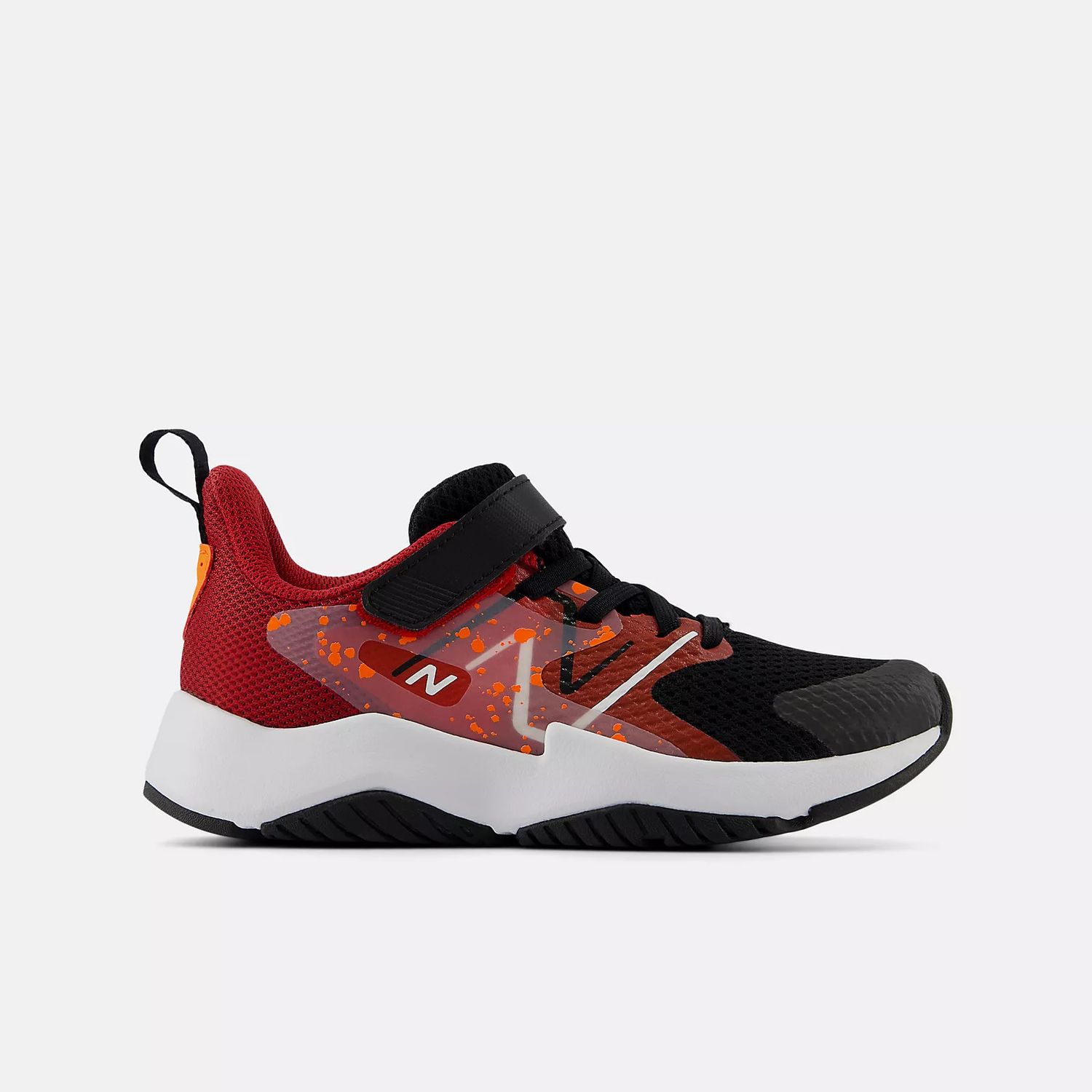NEW BALANCE RAVE RUN V2 BUNGEE LACE WITH TOP STRAP, Color: Black Red, Size: 11k