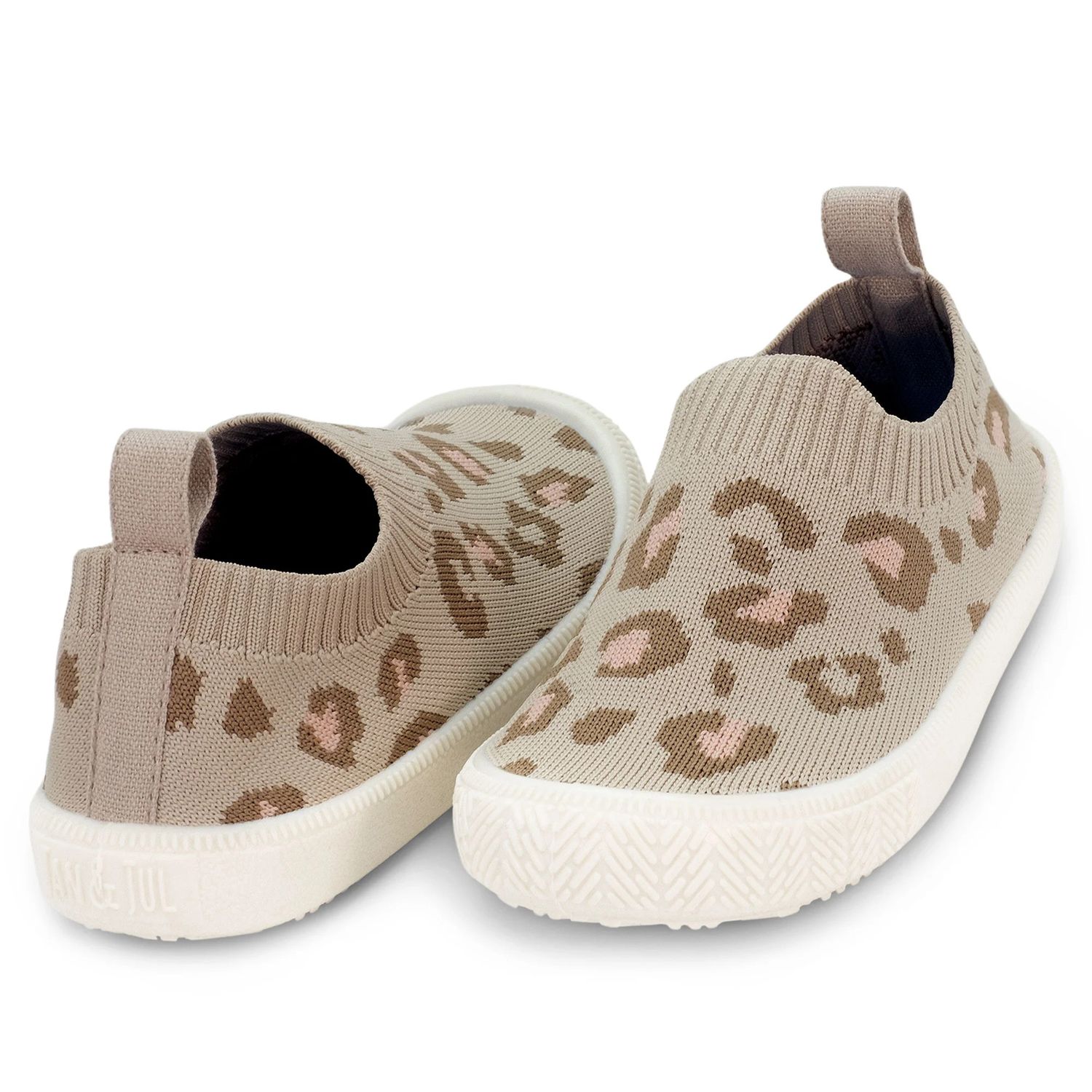 JAN &amp; JUL BREEZE KNIT AND JELLY JUMPER FLOW SHOES, Color: Leopard, Size: 5T