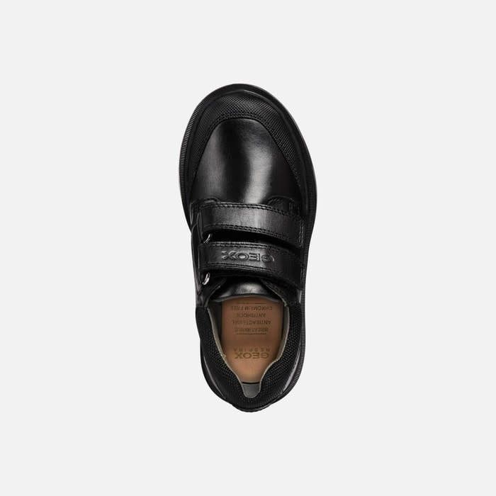 GEOX - RIDDOCK B. F - SMO. LEA SHOES (VELCRO) (2023) (SIZES 9T-5Y) -