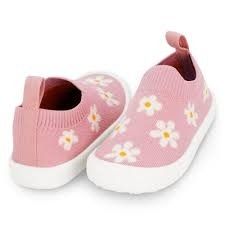 JAN &amp; JUL KNIT GRAPHIC SHOES Pink Daisy 5T