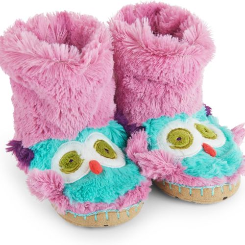 LITTLE BLUE HOUSE KIDS FUZZY SLIPPERS OWLS XL(1-3)