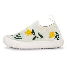JAN &amp; JUL KNIT GRAPHIC SHOES Yellow Flower 5T
