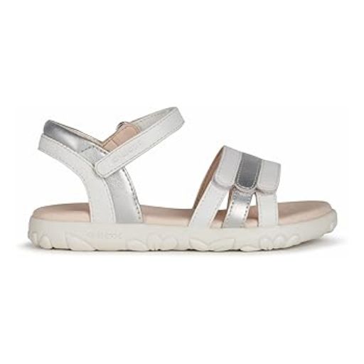 GEOX J S. HAITI G. D - PEARL.SYN.LEA WHITE/SILVER 33/2